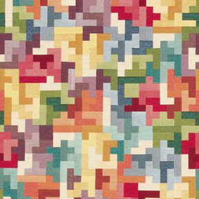Dekostoff Gobelin Tetris – karminrot/grün, 
