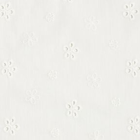 Lochstickerei Blumen mit Bogenkante – weiss, 