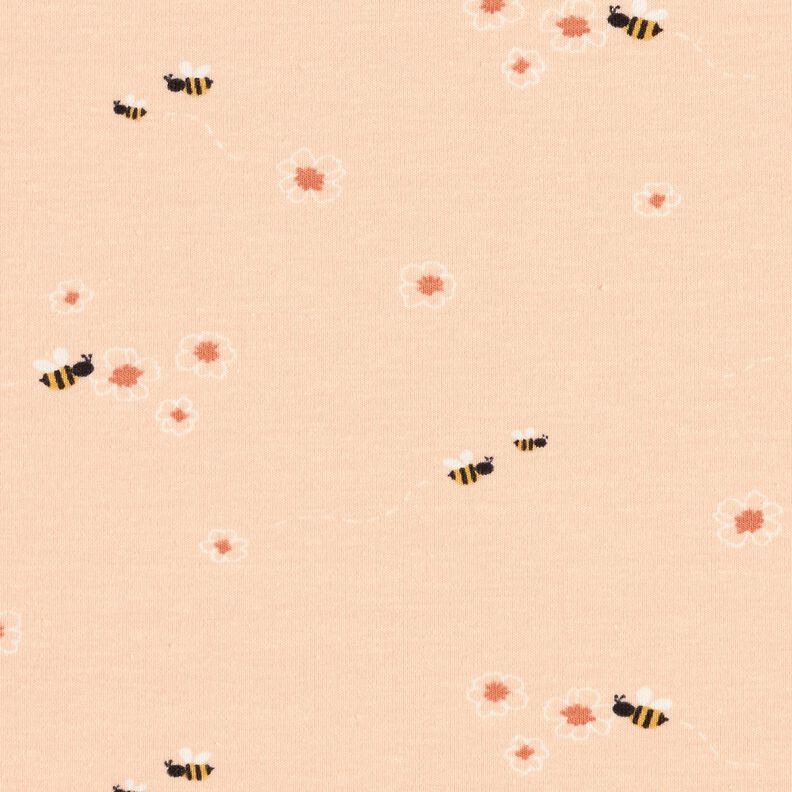 Baumwolljersey Bienchen auf der Wiese Digitaldruck – hellbeige,  image number 1