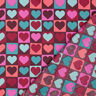 Baumwollpopeline Karo-Herzen | Poppy Fabrics – burgunder,  thumbnail number 4