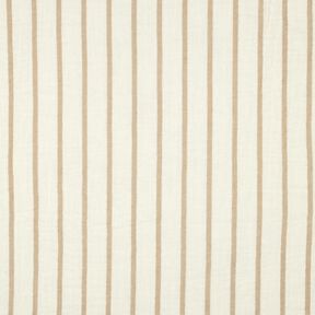 Musselin/ Doppel-Krinkel Gewebe garngefärbte Streifen  | Poppy Fabrics – mandel/wollweiss, 