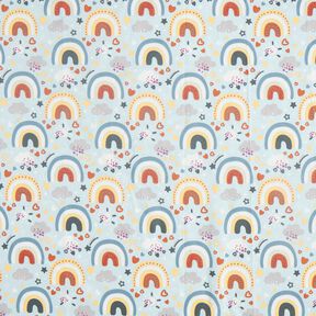 Popeline Regenbogen – hellblau | Reststück 60cm, 