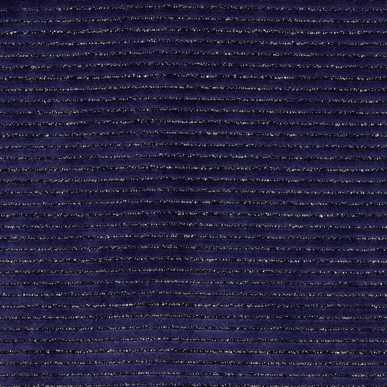 Nicki Stoff Glitzerstreifen – marineblau/silber metallic, image number 1