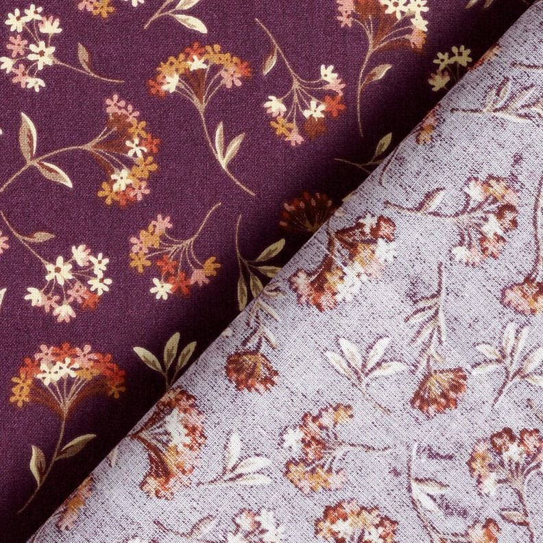 Baumwollstoff Cretonne zarte Blüten – traube, image number 4