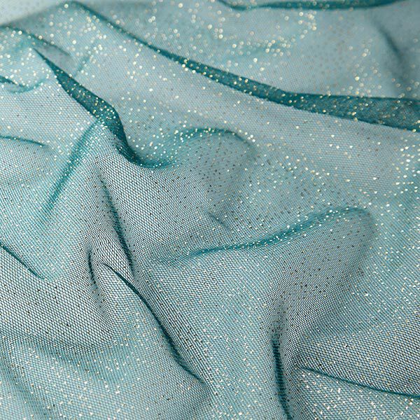 Glitzertüll Royal – petrol/gold