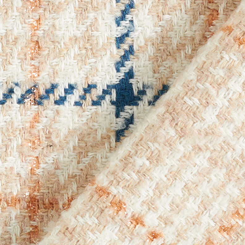 Mantelstoff Karo & Hahnentritt – weiss/hellbeige,  image number 4