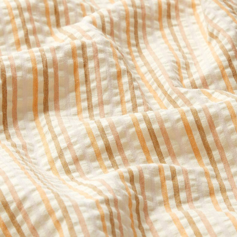 Seersucker Baumwolle Streifen-Mix – apricot/wollweiss,  image number 2