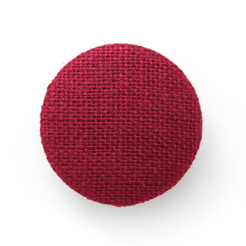 Bezogener Knopf, Leinen Medium – bordeauxrot,  image number 1