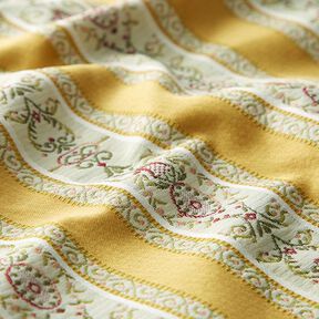Möbelstoff Jacquard Biedermeier Streifen – creme/gelb, 