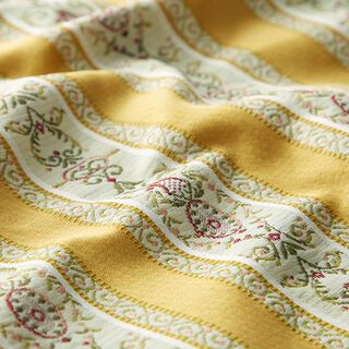 Möbelstoff Jacquard Biedermeier Streifen – creme/gelb, 