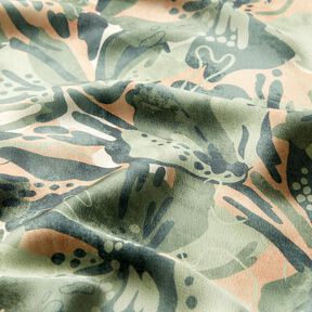 Kreppsatin Meeresblumen – schilf/beige, 