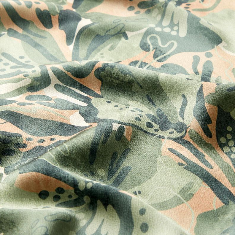 Kreppsatin Meeresblumen – schilf/beige,  image number 2