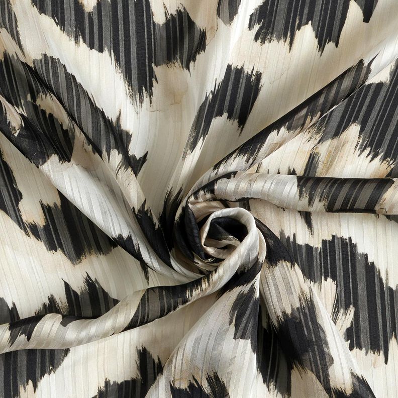 Chiffon Tupfen und Ausbrennerstreifen – weiss/schwarz,  image number 3