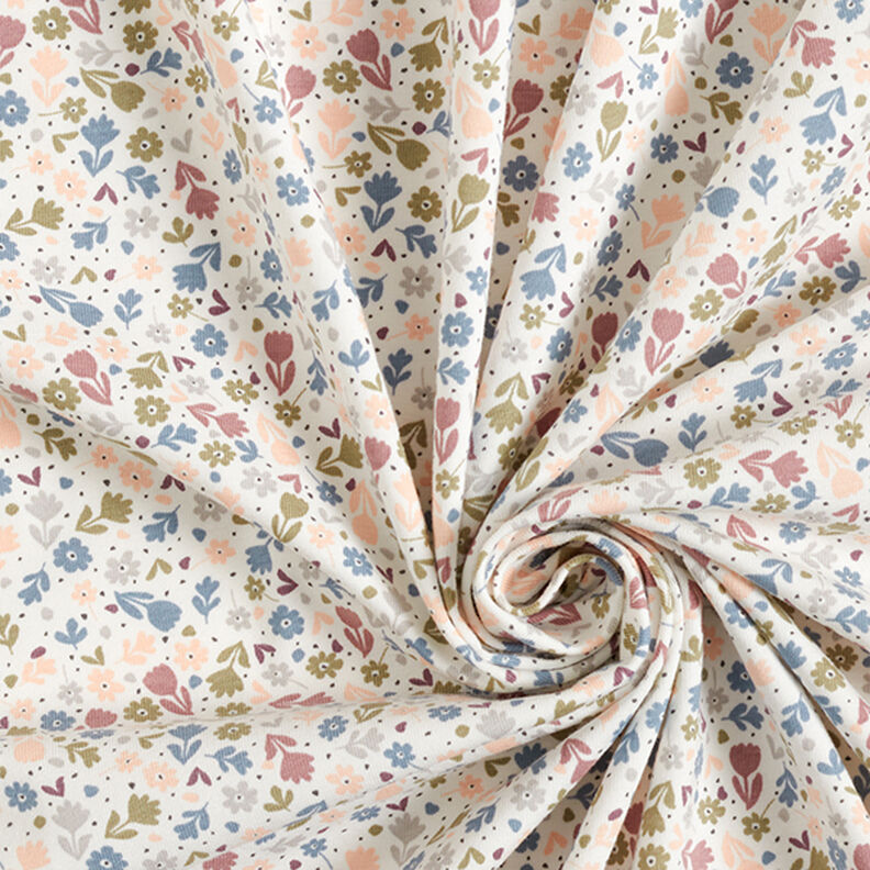 Baumwolljersey süsse Blümchen – wollweiss, image number 3