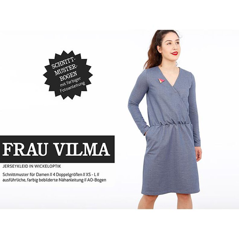 FRAU VILMA Jerseykleid in Wickeloptik | Studio Schnittreif | XS-XXL,  image number 1