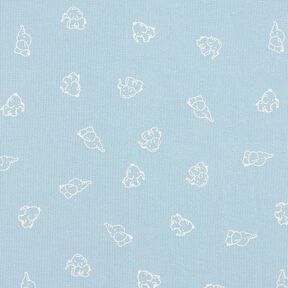 Waffeljersey Baby Elefanten – silberblau, 