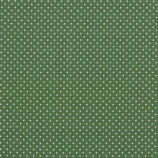 Baumwollpopeline kleine Punkte – dunkelgrün/weiss | Reststück 50cm