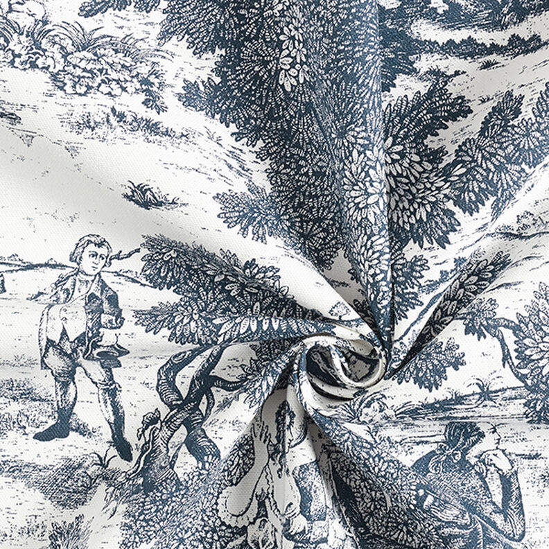 Dekostoff Halbpanama Toile de Jour – marineblau/wollweiss,  image number 3