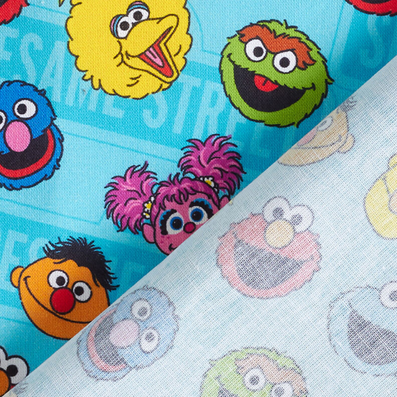 Baumwollpopeline Lizenzstoff Sesamstraße | Sesame Workshop – türkis,  image number 4