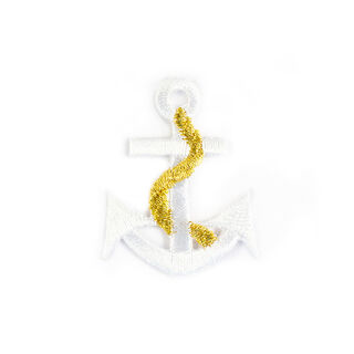 Applikation Anker [ 4 x 3,2 cm ] – weiss/gold, 