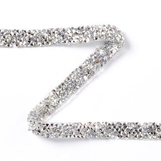 Aufbügelbare Perlenborte - silber metallic, 