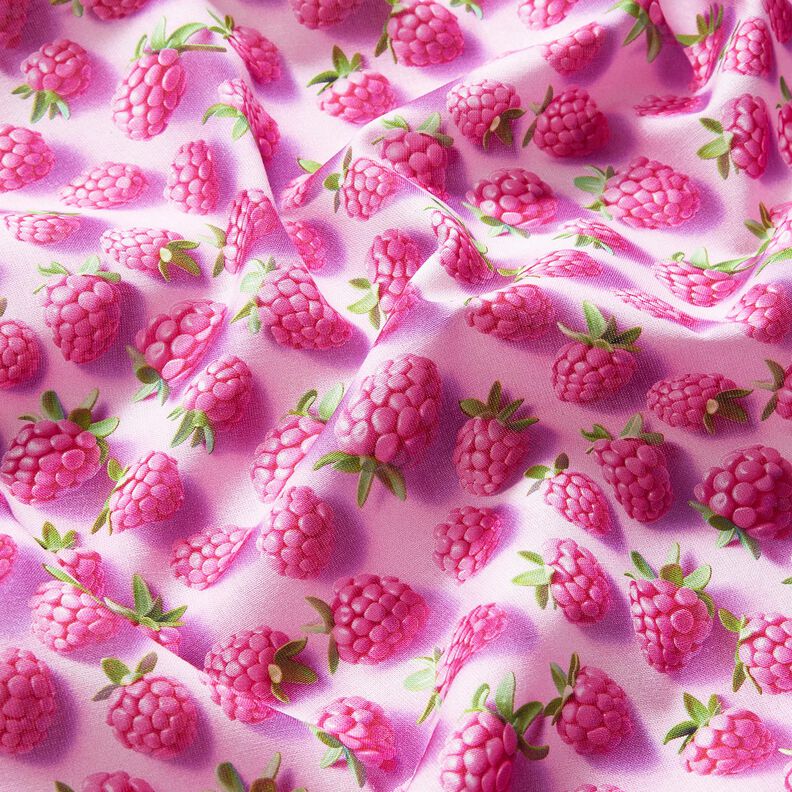 Baumwollstoff Popeline knallige Himbeeren – pastellviolett/apfelgrün, image number 2