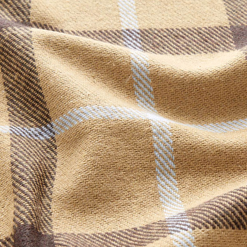 Mantelstoff Baumwoll-Mix großes Karo – beige, image number 2