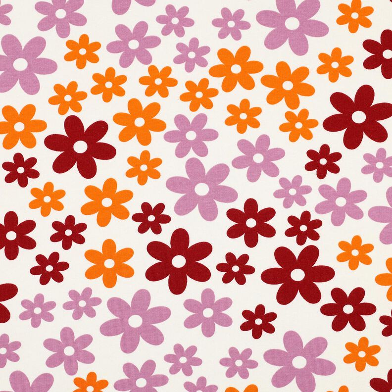 Kuschelsweat bunte Blumen | Poppy Fabrics – wollweiss, image number 1