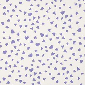 Sommersweat Herzen | Poppy Fabrics – elfenbein/flieder, 