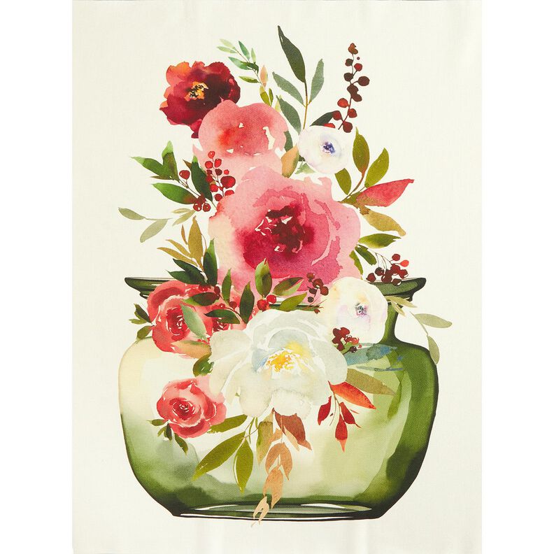 Dekopanel Köper Aquarellblumen – elfenbein/beere,  image number 5