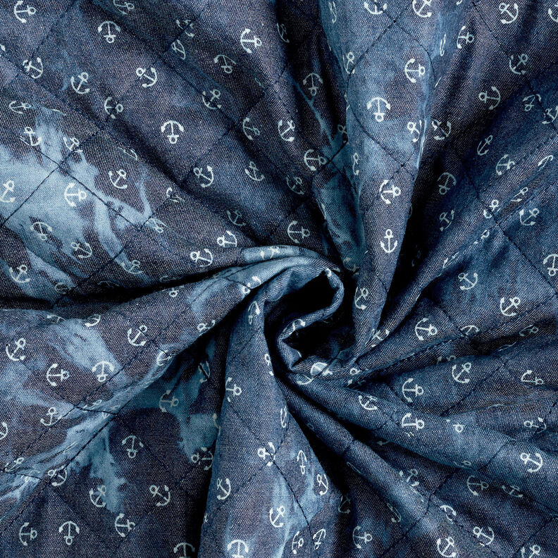 Steppstoff Chambray Anker gebatikt – jeansblau,  image number 4