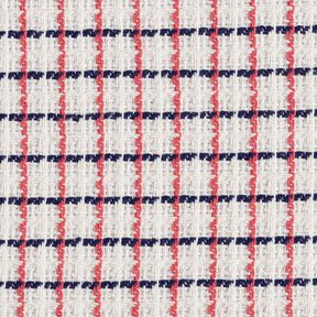 Grober Bouclé Karo – weiss/beere, 