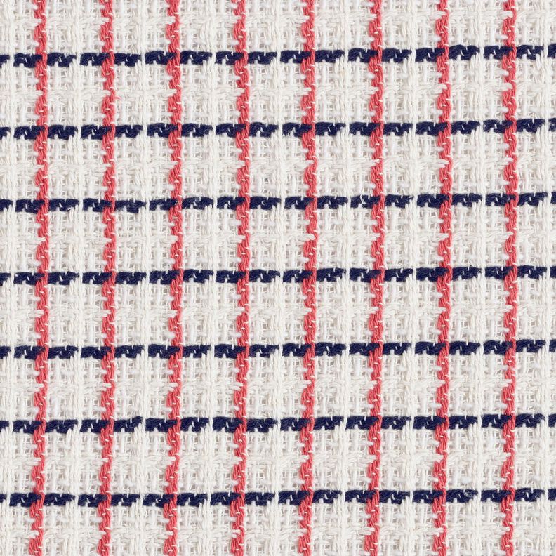 Grober Bouclé Karo – weiss/beere, image number 1