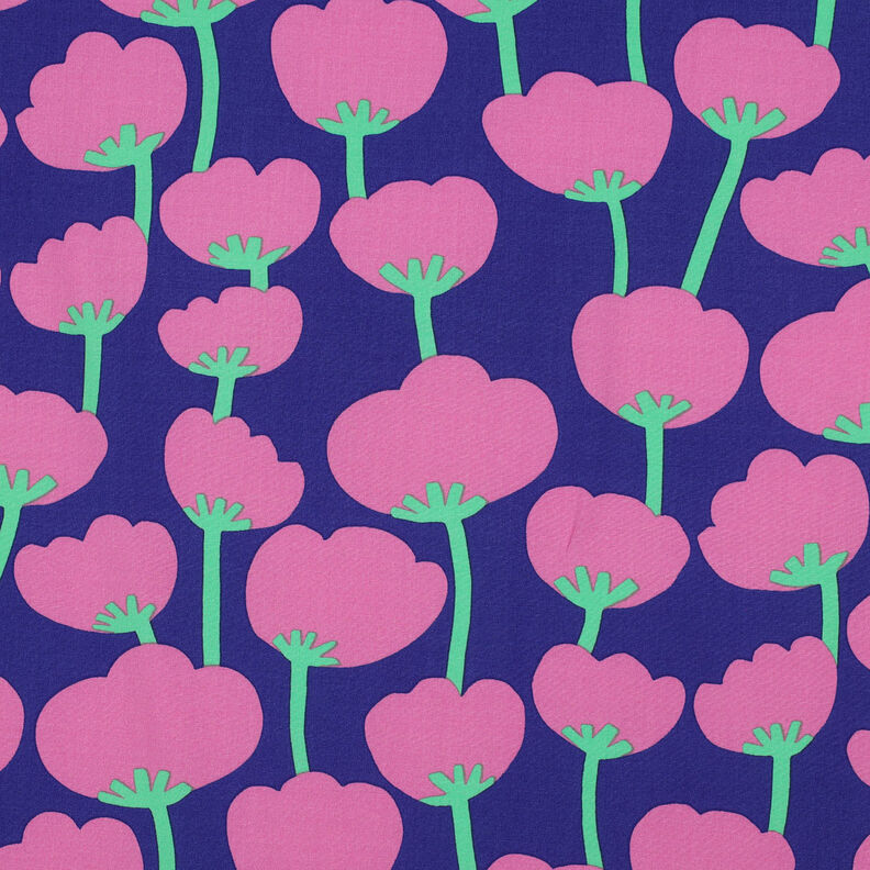 LENZING™ ECOVERO™ Viskosestoff Poppies | Nerida Hansen – marineblau/pink,  image number 1