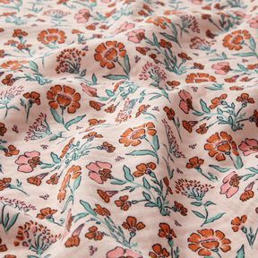 Musselin/ Doppel-Krinkel Gewebe Blumenwiese | Poppy Fabrics – rosé, 