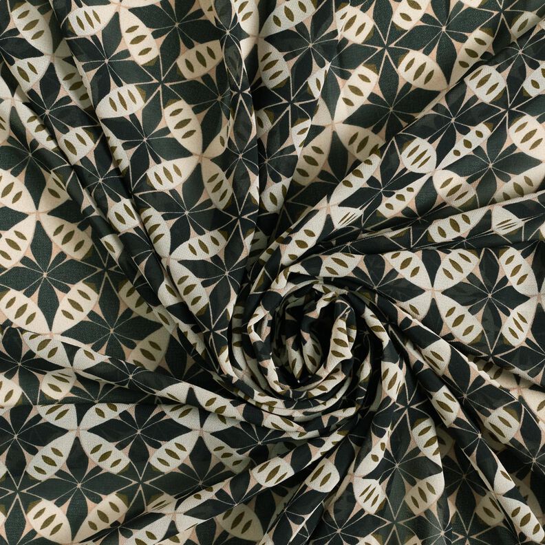 Chiffon Kreise und Rauten – schwarz/wollweiss,  image number 3