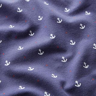 Baumwolljersey Anker und Punkte | STENZO – marineblau/signalrot, 