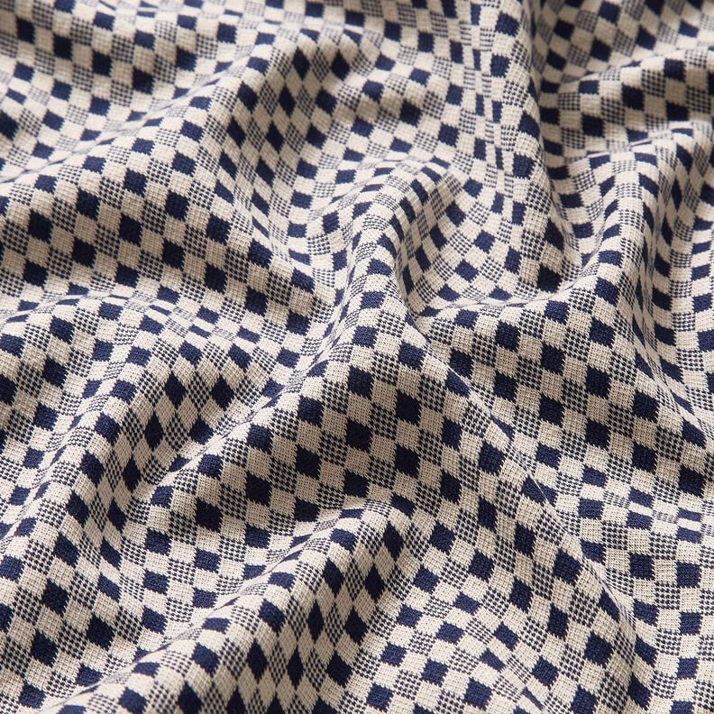 Romanit Jersey Mini-Rauten – hellbeige/marineblau, image number 2