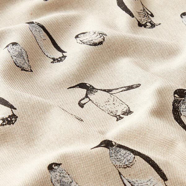 Dekostoff Halbpanama Pinguine – natur, image number 2