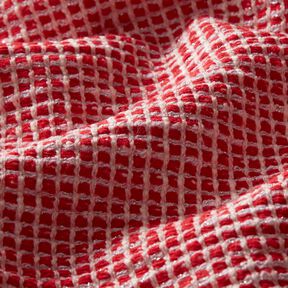 Bouclé Baumwoll-Mix Struktur – rot/weiss, 