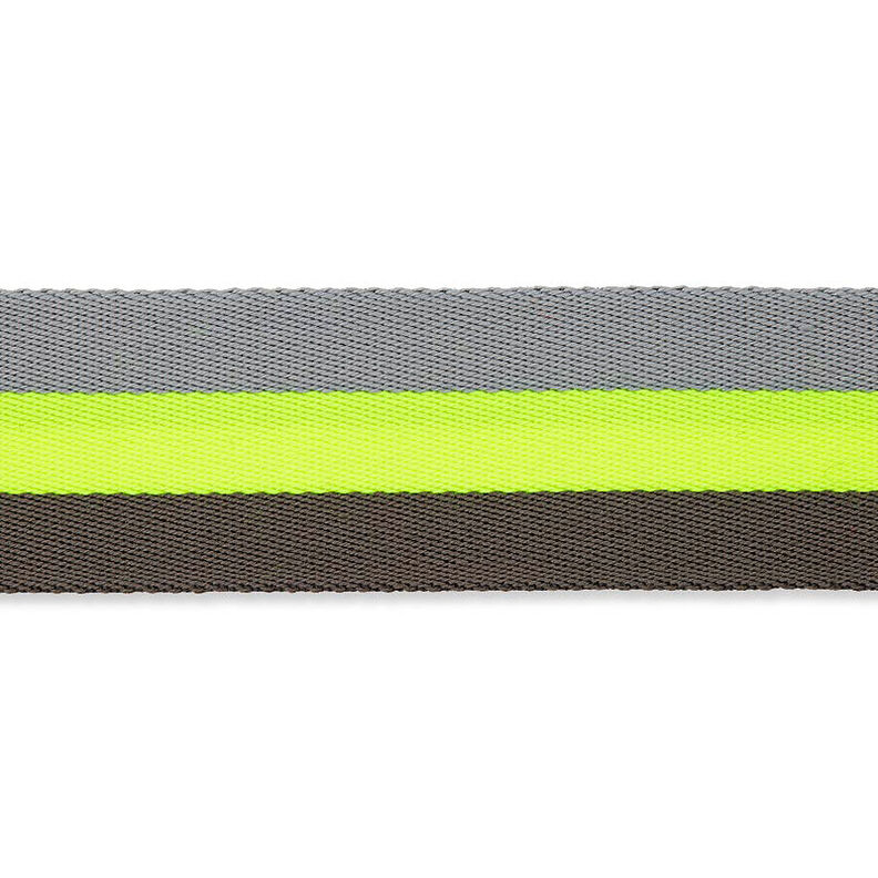 Taschengurtband Neon [ 40 mm ] – neongelb/grau,  image number 1