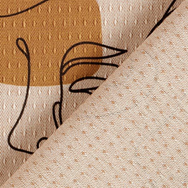 Dekostoff Jacquard Retro Formen recycelt – dunkelaltrosa/natur, image number 4