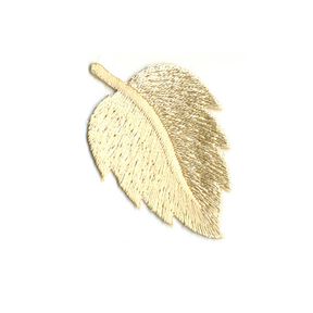 Applikation Blatt [ 3 x 4 cm ] – gold metallic, 