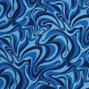 Viskose-Crêpe Wellen – marineblau/königsblau, 