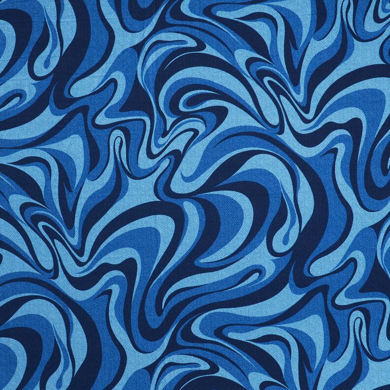 Viskose-Crêpe Wellen – marineblau/königsblau, image number 1