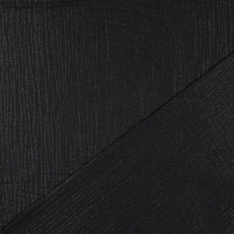 Musselin/ Doppel-Krinkel Gewebe feine Glitzerpunkte | Poppy Fabrics – schwarz,  image number 3