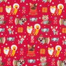 Baumwollstoff Cretonne Hunde an Weihnachten – rot,  thumbnail number 1