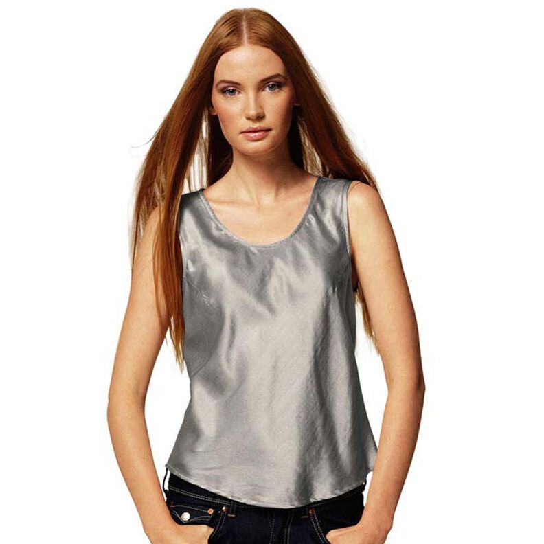 Stretch Satin – silber metallic,  image number 4