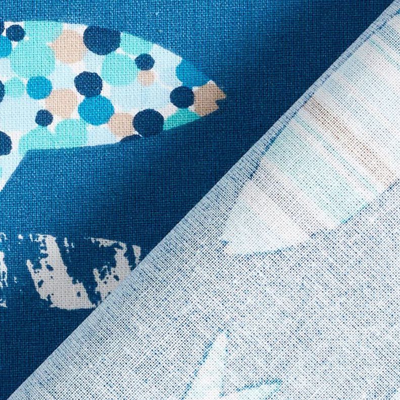 Baumwollstoff Cretonne abstrakte Fische – blau,  image number 4