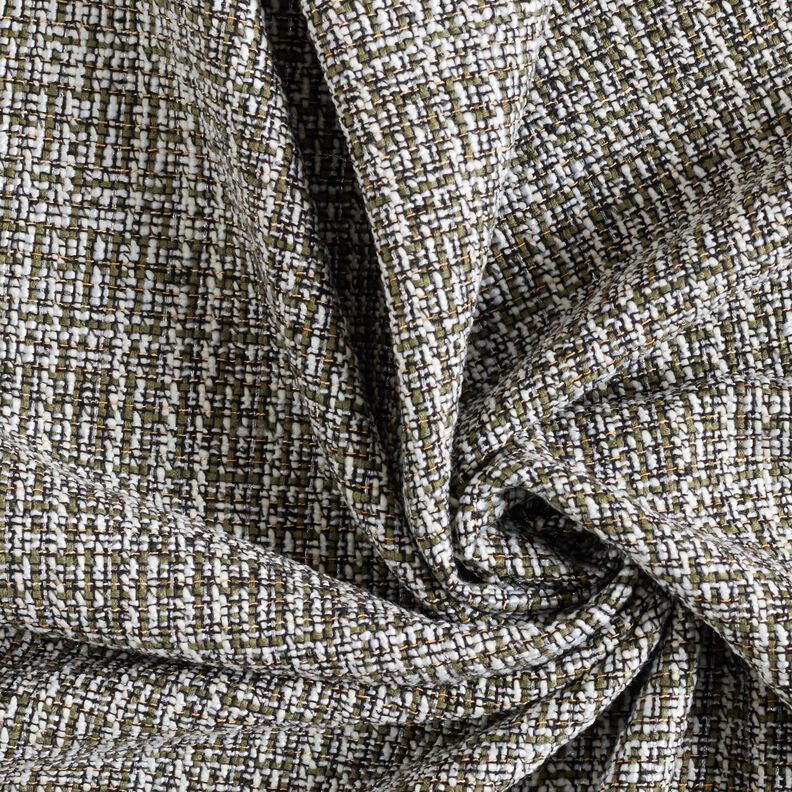 Boucle Glitzer Effektfaeden – khaki/weiss,  image number 3
